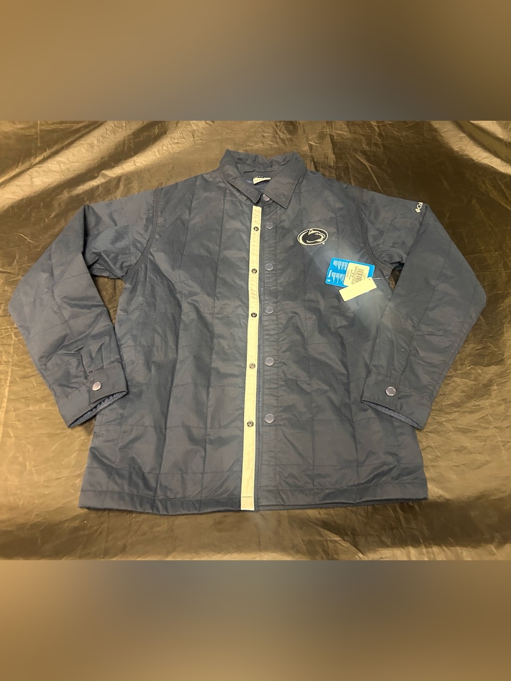 Columbia CLG Men's Blue Insulated Quilted Shirt Jacket Penn State Logo